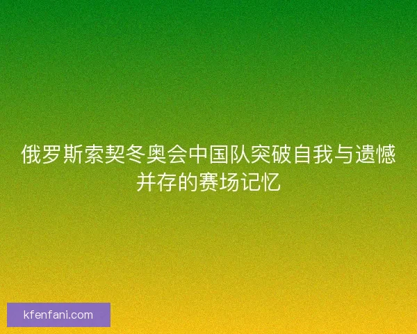 俄罗斯索契冬奥会中国队突破自我与遗憾并存的赛场记忆