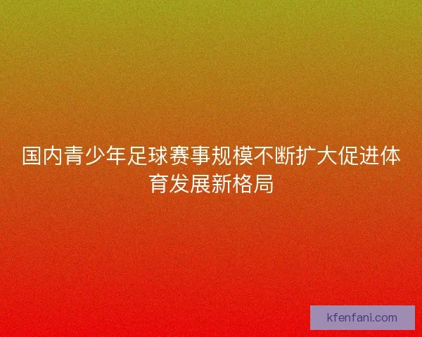 国内青少年足球赛事规模不断扩大促进体育发展新格局